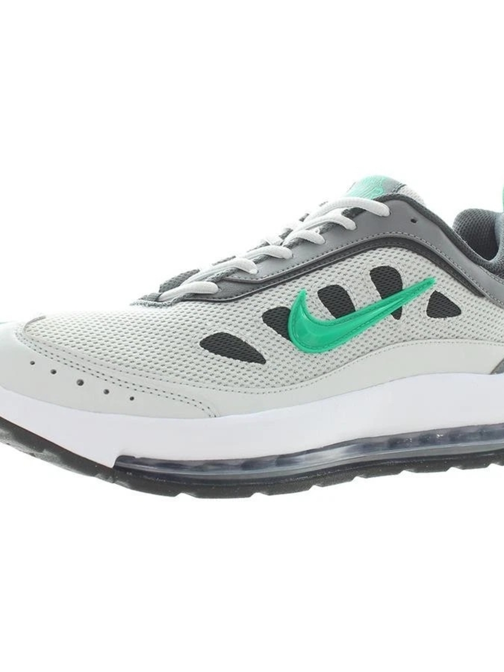 Nike Men’s Light Gray Athletic Sneakers with Green Swoosh